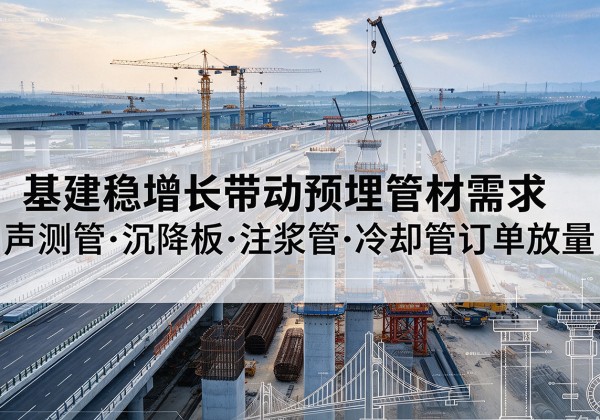 路北基建稳增长带动预埋监测管材需求，声测管、沉降板、注浆管订单持续放量